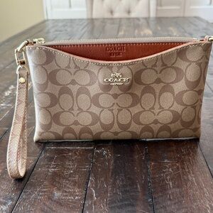 Coach Tan Signature Wristlet